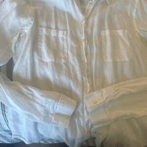 Lilly Pulitzer White Linen Button Down